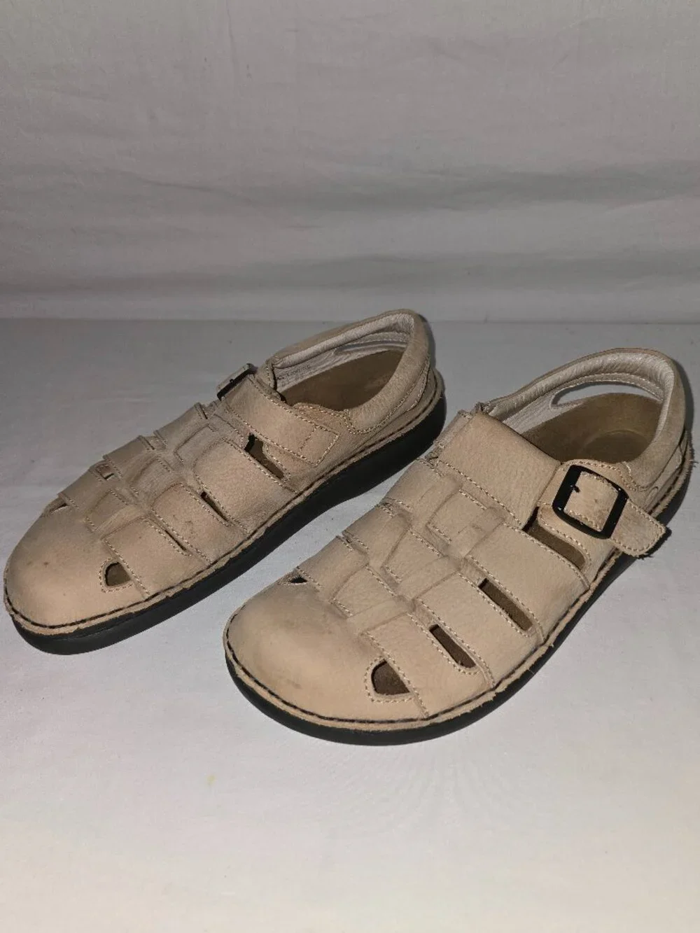 Birkenstock Footprints Light Beige Suede Nubuck Fisherman's Sandals Men's 43